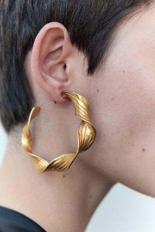 Zara + Textured Hoop Earrings