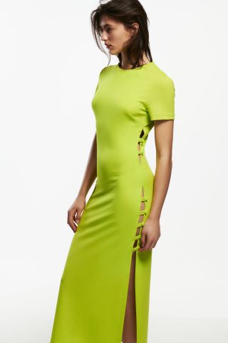Zara + Buttoned Cutout Dress