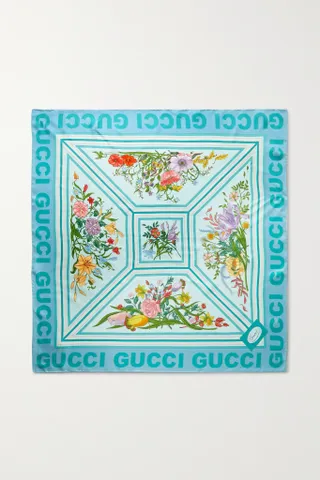 Gucci + Printed Silk Twill Scarf