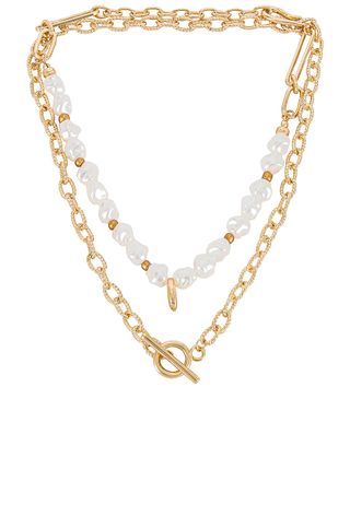 8 Other Reasons + Pearl & Chain Layered Necklace in Gold
