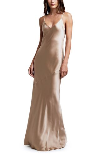 L'Agence + Serita Silk Charmeuse Maxi Slipdress