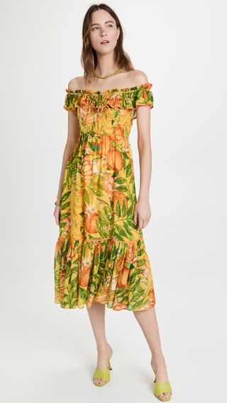 Farm Rio + Tangerines Midi Dress