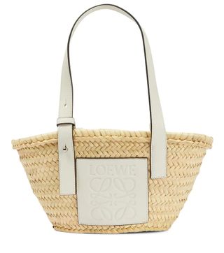 Loewe + Small Leather Trimmed Basket Tote