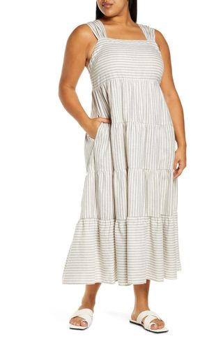 Madewell + Stripe Tiered Maxi Dress