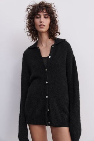 Zara + Alpaca and Wool Blend Oversize Polo Sweater