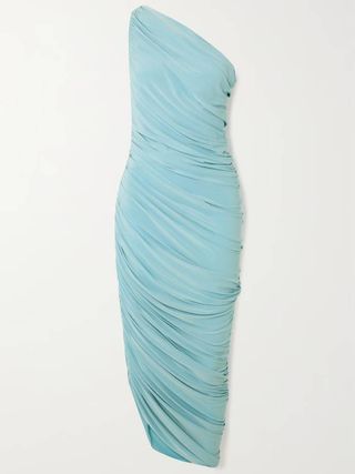 Norma Kamali + Diana One-Shoulder Ruched Stretch-Jersey Dress