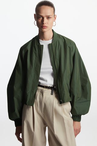 Cos + Voluminous Cropped Bomber Jacket