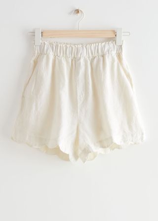 & Other Stories + Scalloped Linen Shorts