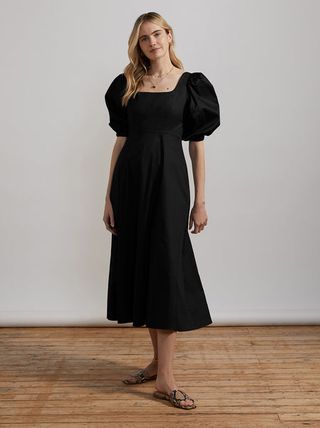 Kitri Studios + Deborah Black Cotton Midi Dress