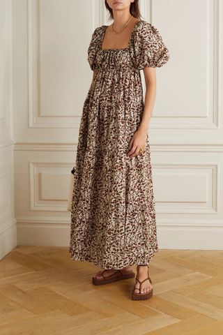 Matteau + Tiered Floral-Print Organic Cotton-Poplin Maxi Dress