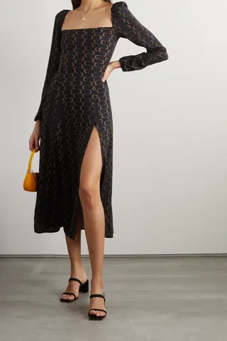 Reformation + Sigmund Printed Crepe Midi Dress