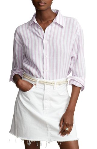 Polo Ralph Lauren + Stripe Linen Button-Down Shirt