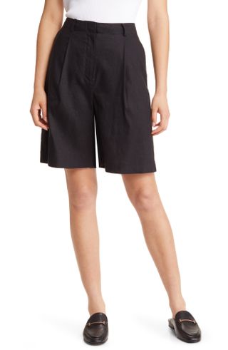 Nordstrom + Wide Leg Linen Blend Shorts