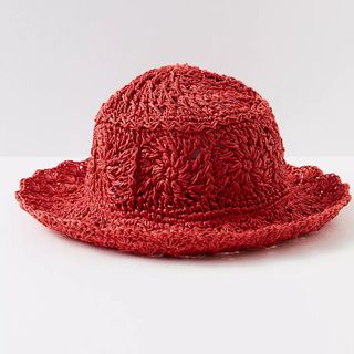 Free People + Beach Rose Straw Bucket Hat