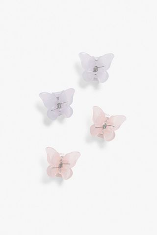 Monki + Pack of 4 Butterfly Clips