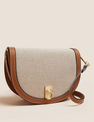 M&S Collection + Canvas Saddle Cross Body Bag