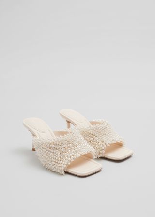& Other Stories + Mother Of Pearl Covered Leather Mules