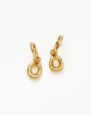 Missoma + Molten Gemstone Doughnut Charm Mini Hoop Earrings