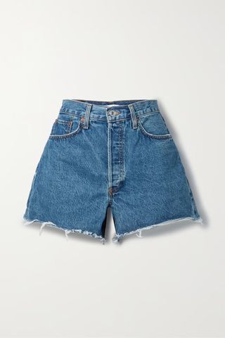 Re/Done + 90s Frayed Organic Denim Shorts
