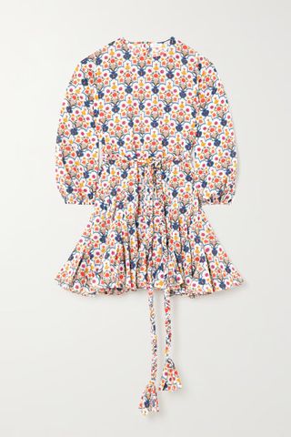 Rhode + Ecru Belted Ruffle Printed Mini Dress