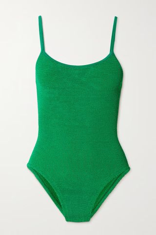 Hunza G + + Net Sustain Pamela Seersucker Swimsuit
