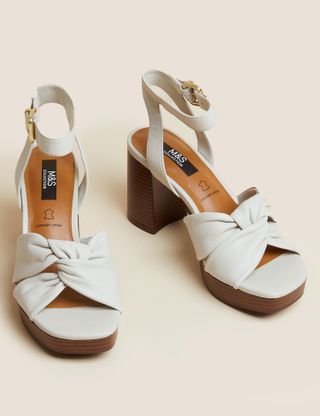 M&S Collection + Leather Knot Platform Sandals
