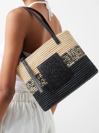 Loewe Paula's Ibiza + Anagram-Logo Ombré-Raffia Basket Bag