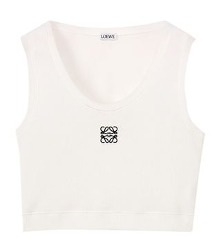 Loewe + Anagram-Embroidered Ribbed-Jersey Tank Top