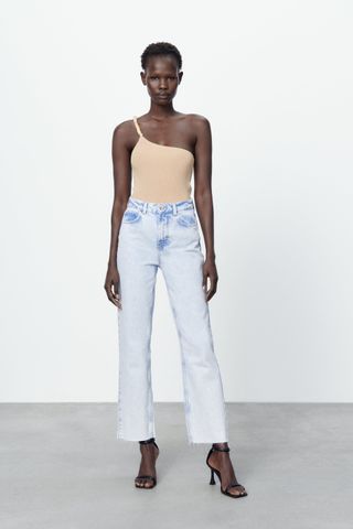 Zara + High Rise Straight Jeans