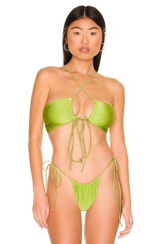 Jade Swim + Livi Bikini Top in Palm Sheen