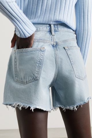 Agolde + Long Parker Distressed Organic Denim Shorts