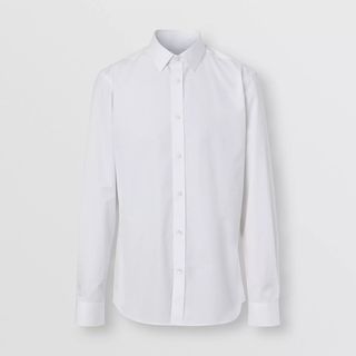 Burberry + Slim Fit Monogram Motif Cotton Poplin Shirt