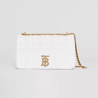 Burberry + Small Quilted Lambskin Lola Bag in White