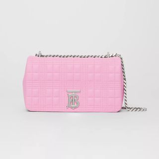Burberry + Small Quilted Lambskin Lola Bag in Primrose Pink