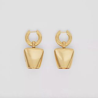 Burberry + Gold-Plated Cow Bell Detail Earrings