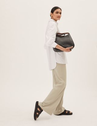 M&S Collection + Jersey Crepe Wide Leg Trousers