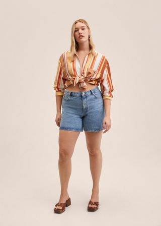 Mango + Straight Denim Shorts