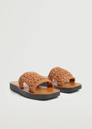 Mango + Crochet Panel Sandal