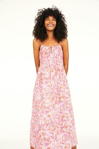 H&M + Smocked-Waist Cotton Dress