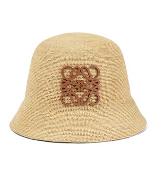 Loewe + Paula's Ibiza Anagram Raffia Bucket Hat