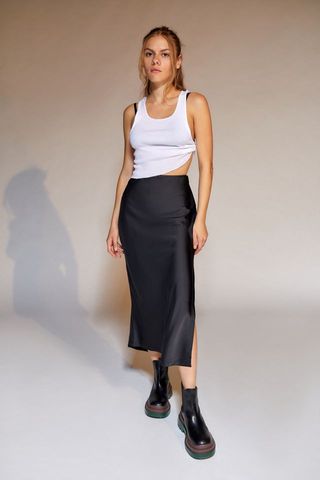 Urban Outfitters + Edy Satin Midi Skirt