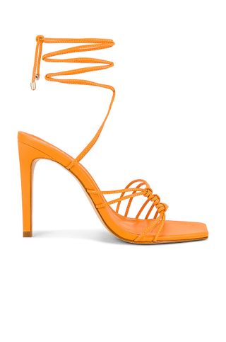 Schutz + Sirena Heel in Bright Tangerine