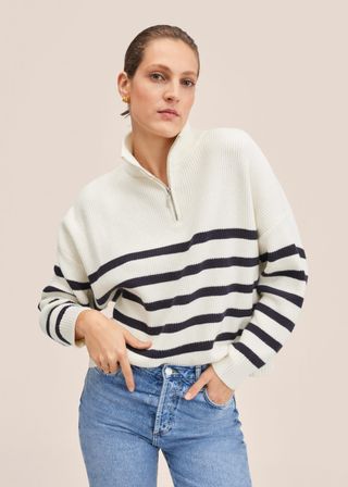 Mango + Striped Knit Sweater