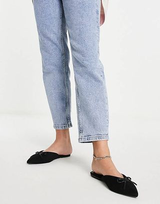 Asos Design + Wide Fit Lewi Pointed Flat Mules