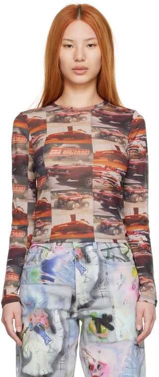 Heaven by Marc Jacobs + Red Cotton Long Sleeve T-Shirt