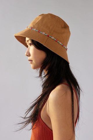 Urban Outfitters + Daisy Beaded Trim Bucket Hat