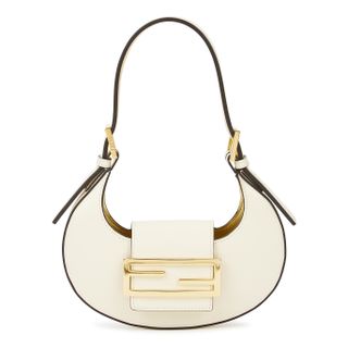 Fendi + Cookie Mini Ivory Leather Shoulder Bag