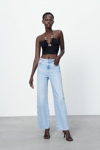 Zara + Z1975 Wide Leg Long Length Jeans