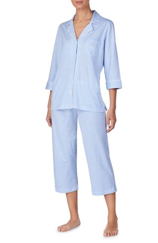 Lauren Ralph Lauren + Knit Crop Cotton Pajamas