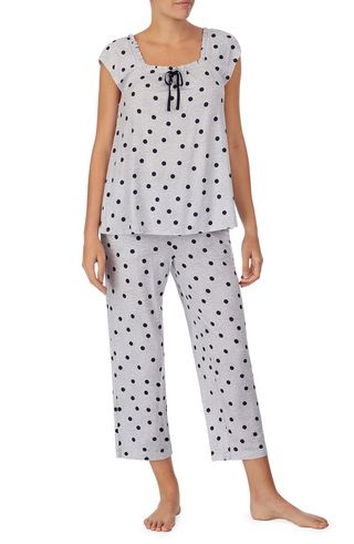 Kate Spade New York + Polka Dot Ruffle Crop Pajamas
